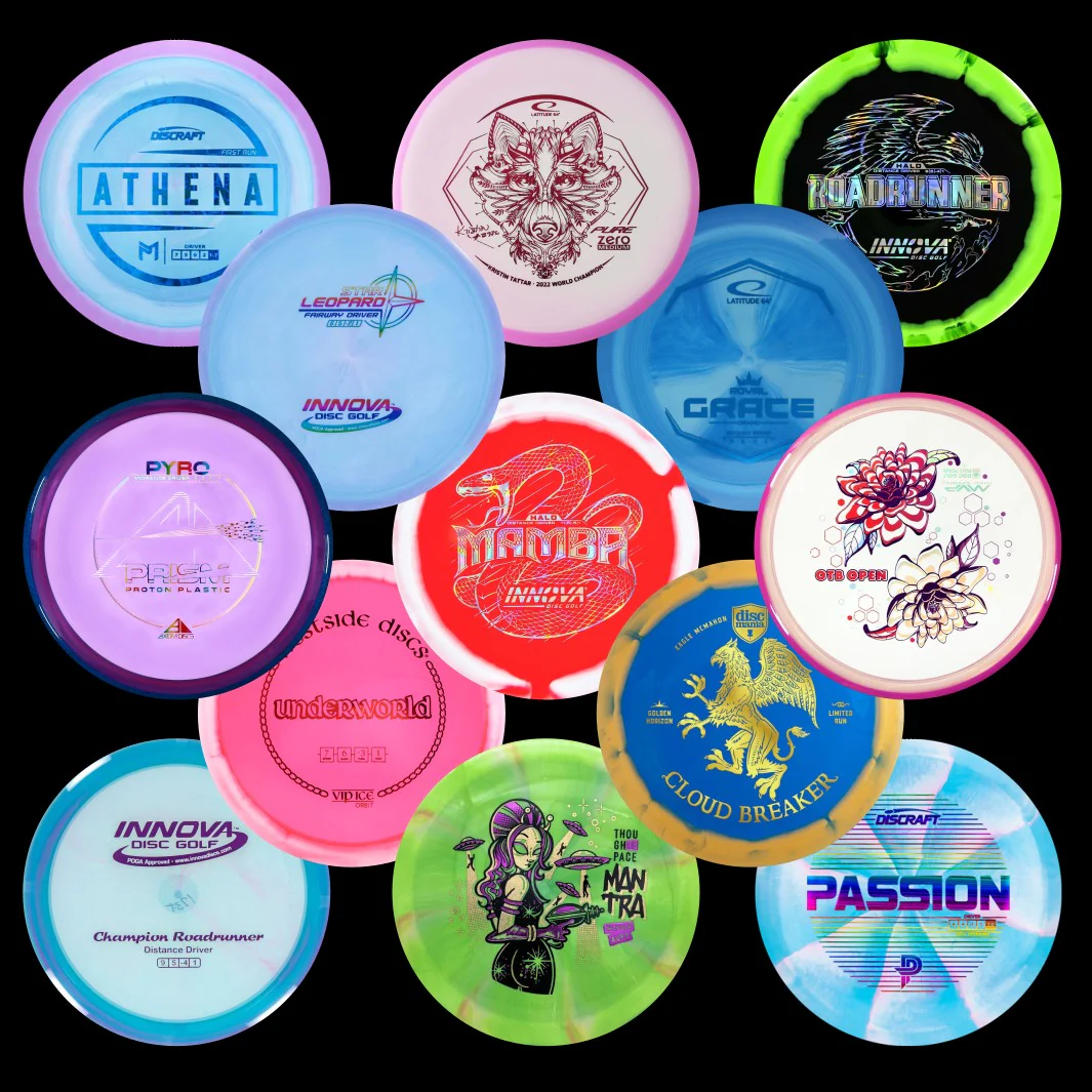 Disc golf discs and equipment